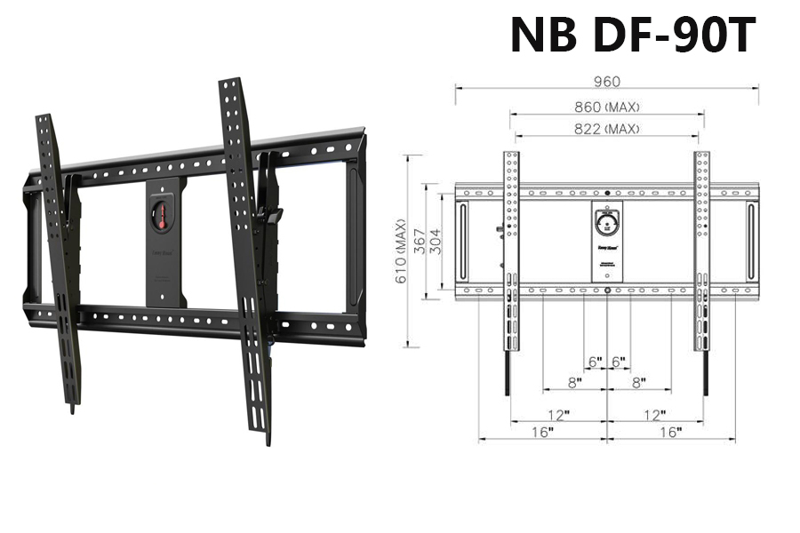 Thông số khung treo tivi LCD gật gù DF90T (65″ – 100″)